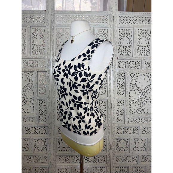 Ann Taylor Silk Ribbed Tank Top Sz S Sequin Beaded Fairy Dainty Whimisgoth - Picture 4 of 7